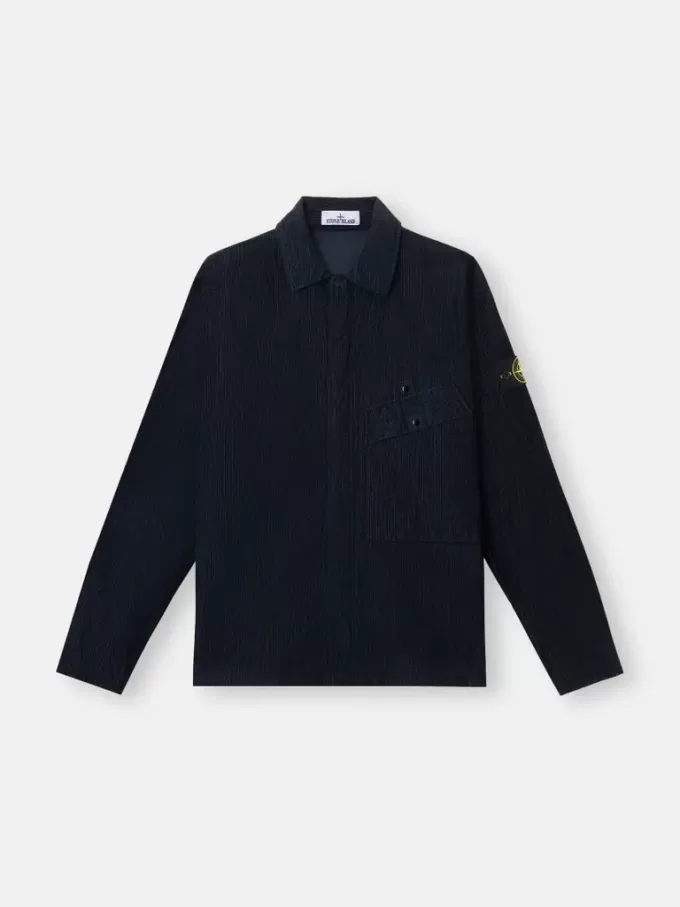 Bekväm overshirt med bröstficka och tvåvägsdragkedja Bekväm overshirt med bröstficka och tvåvägsdragkedja