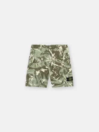 Bekväma cargo-bermudashorts med kamouflageprint