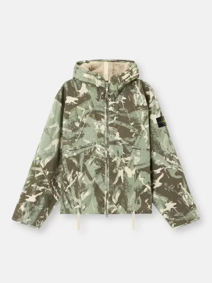 Huvtröja med kamouflageprint och anti-drop