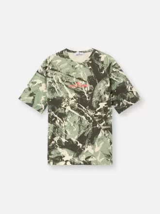 Kortärmad T-shirt med ”Scan Camo”-tryck
