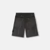 Lösa bermuda-shorts med vid ben och elastisk midja