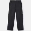 Löst sittande sweatpants med fickor med dragkedja och vaddering Löst sittande sweatpants med fickor med dragkedja och vaddering