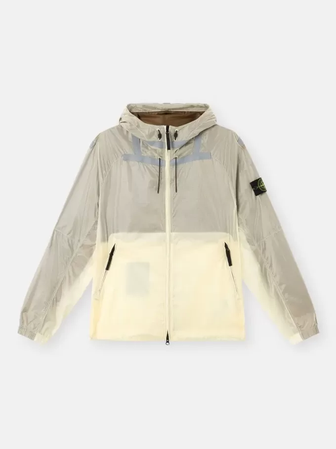 Lätt jacka med huva, droppskydd och reflekterande detaljer