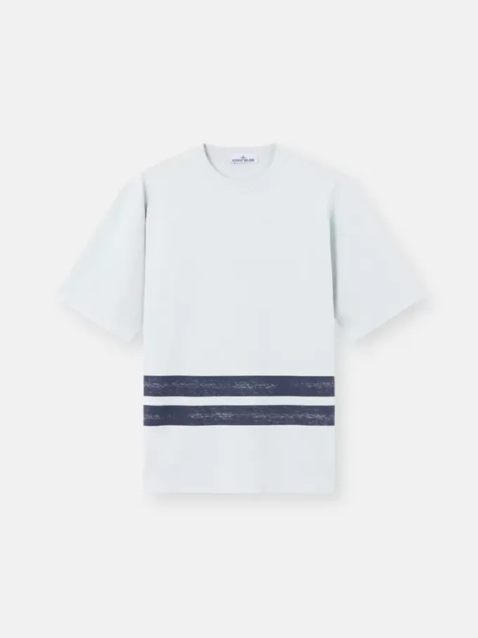 Oversized-fit kortärmad T-shirt med tryckta band