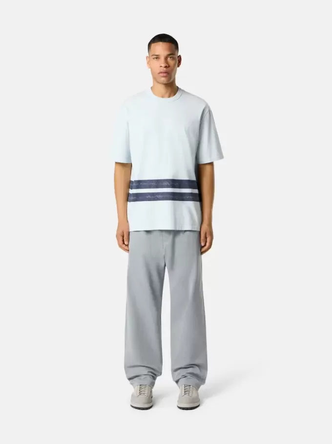 Oversized-fit kortärmad T-shirt med tryckta band