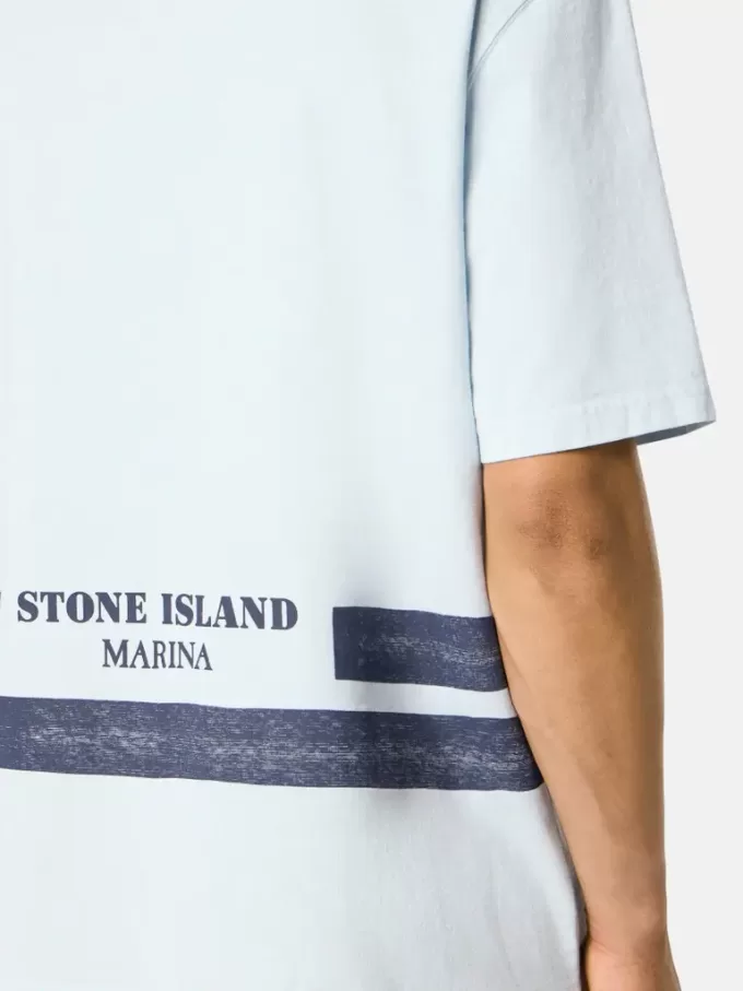 Oversized-fit kortärmad T-shirt med tryckta band