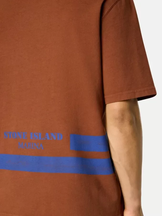 Oversized-fit kortärmad T-shirt med tryckta band