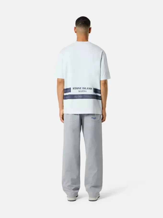 Oversized-fit kortärmad T-shirt med tryckta band