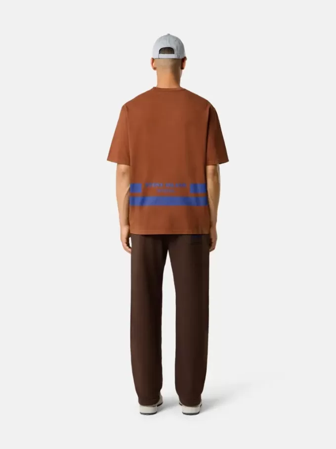 Oversized-fit kortärmad T-shirt med tryckta band