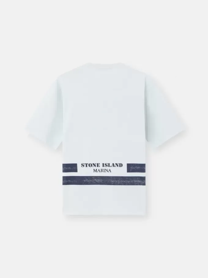 Oversized-fit kortärmad T-shirt med tryckta band