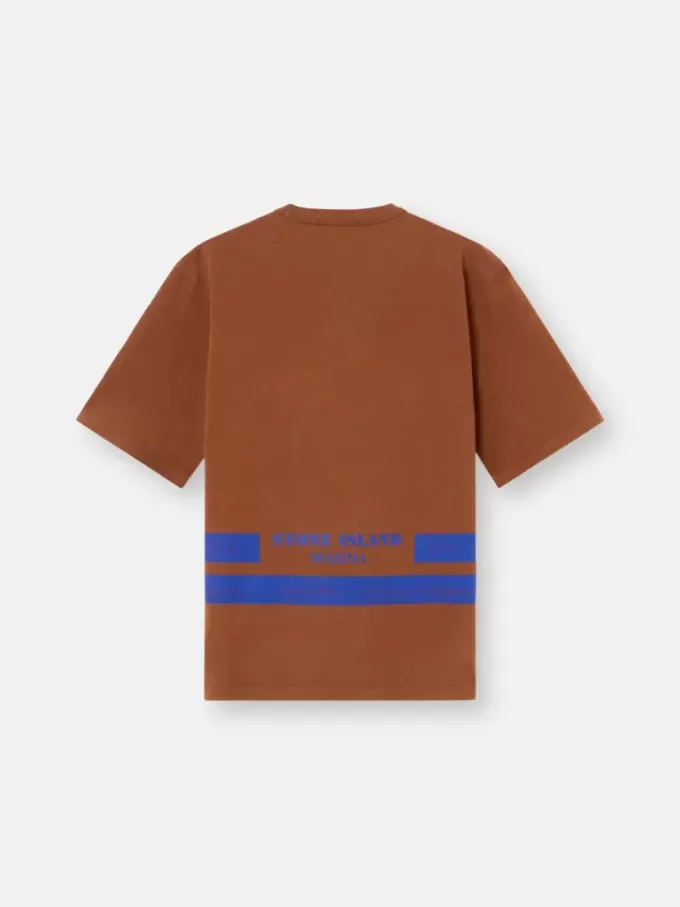 Oversized-fit kortärmad T-shirt med tryckta band