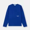 Oversized-fit långärmad T-shirt med Marina-brodyer