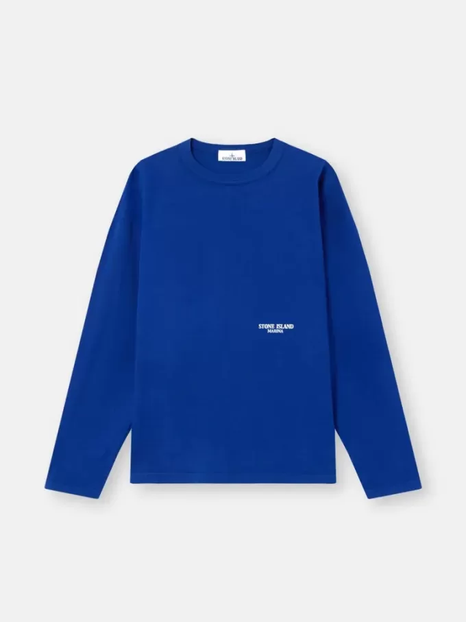 Oversized-fit långärmad T-shirt med Marina-brodyer