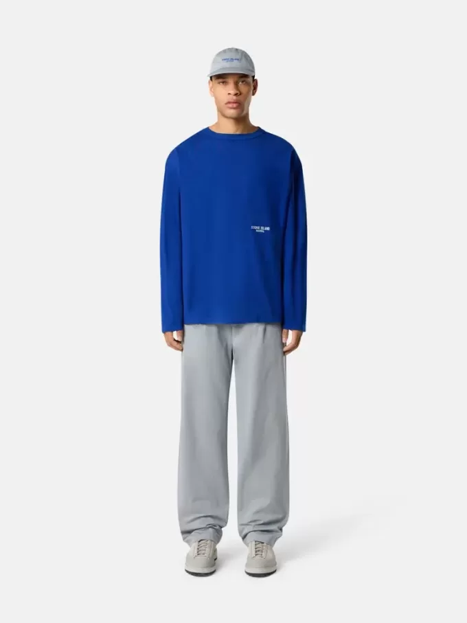 Oversized-fit långärmad T-shirt med Marina-brodyer