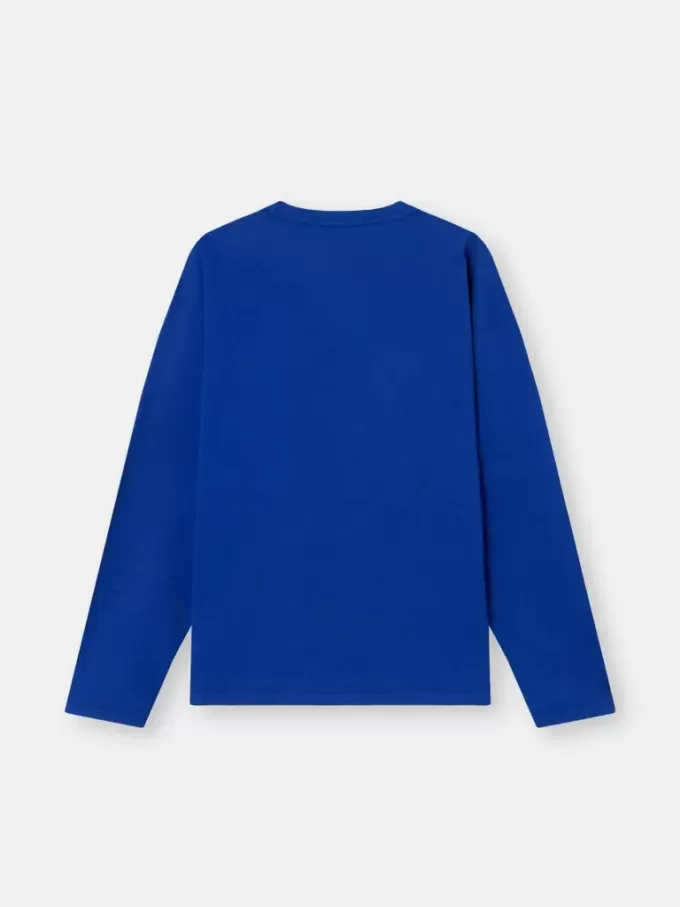 Oversized-fit långärmad T-shirt med Marina-brodyer