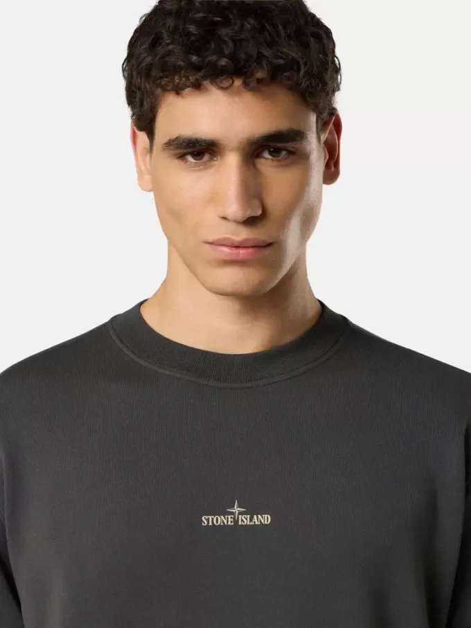 Oversized-fit sweatshirt med rund hals och tryck ”Industrial Four”