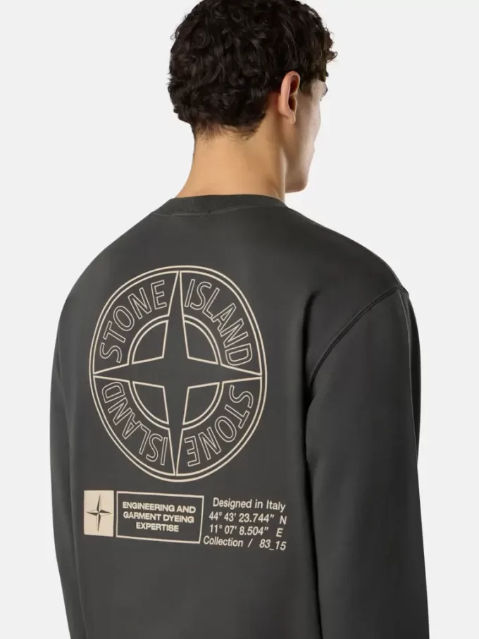 Oversized-fit sweatshirt med rund hals och tryck ”Industrial Four”