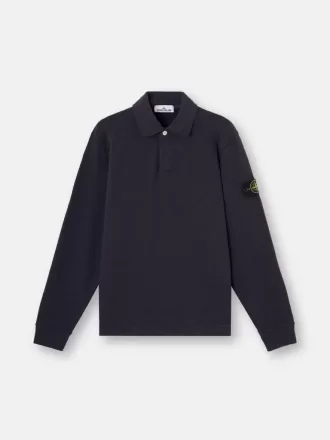 Polo-sweatshirt i normal passform med tryckknappar