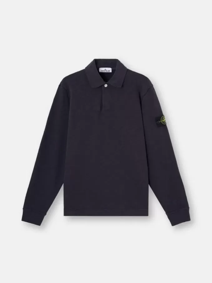 Polo-sweatshirt i normal passform med tryckknappar