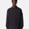 Polo-sweatshirt i normal passform med tryckknappar