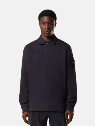 Polo-sweatshirt i normal passform med tryckknappar