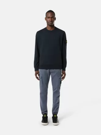 Regular fit-tröja med rund hals och elastiska muddar