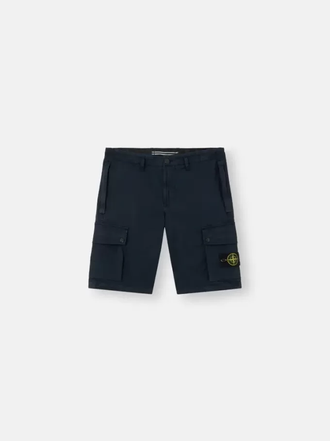 Slim fit-bermudashorts med fickor med dragkedja Slim fit-bermudashorts med fickor med dragkedja