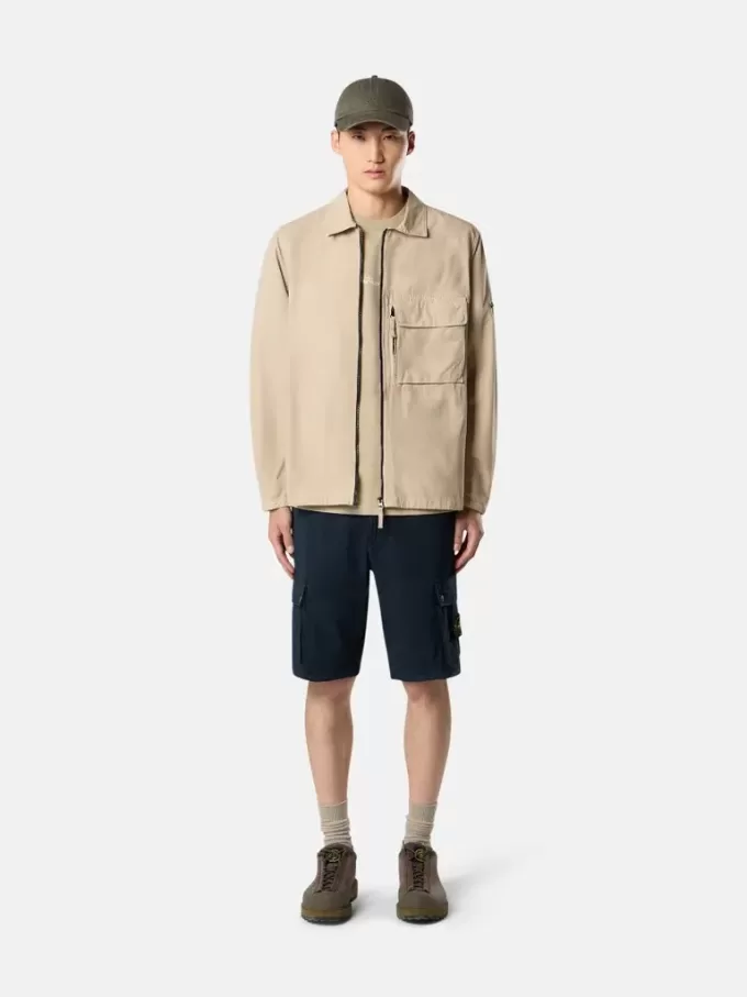 Slim fit-bermudashorts med fickor med dragkedja Slim fit-bermudashorts med fickor med dragkedja