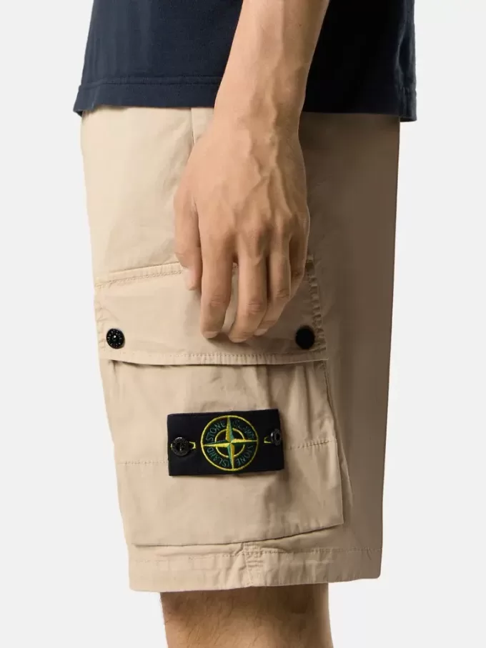 Slim fit-bermudashorts med fickor med dragkedja