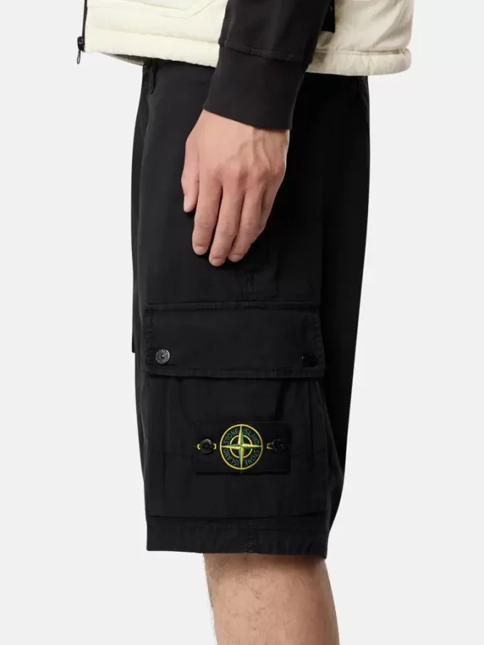 Slim fit-bermudashorts med fickor med dragkedja