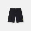 Slim fit-cargobermudashorts med fickor med dragkedja