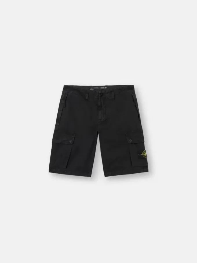 Slim fit-cargobermudashorts med fickor med dragkedja