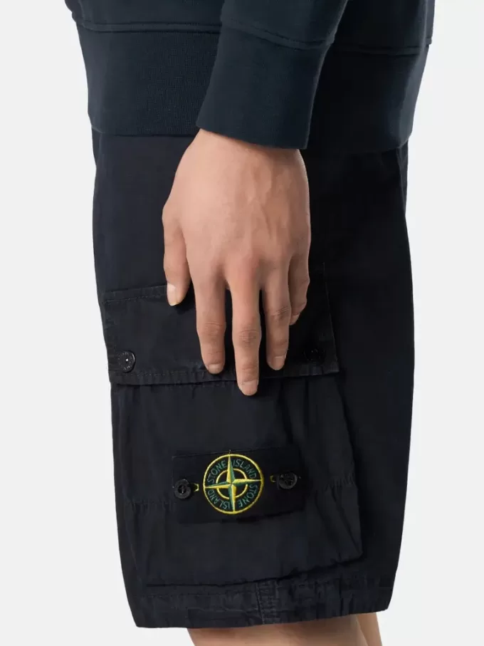 Slim fit-cargobermudashorts med fickor med dragkedja