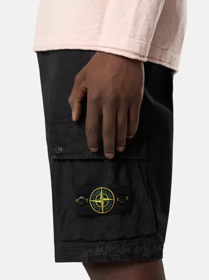 Slim fit-cargobermudashorts med fickor med dragkedja