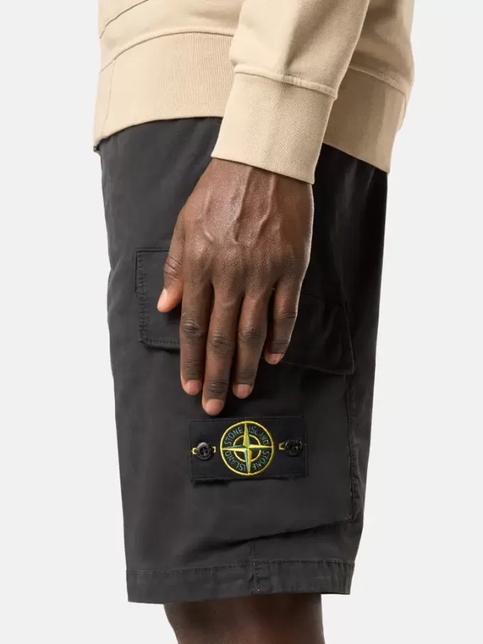 Slim fit-cargobermudashorts med fickor med dragkedja