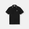 Slim fit kortärmad polotröja med randiga detaljer