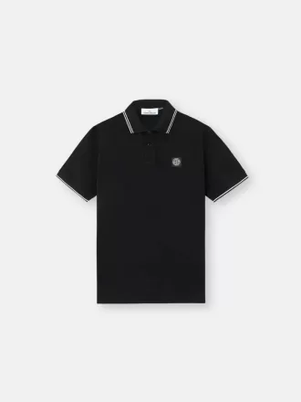 Slim fit kortärmad polotröja med randiga detaljer