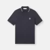 Slim fit kortärmad polotröja med randiga detaljer