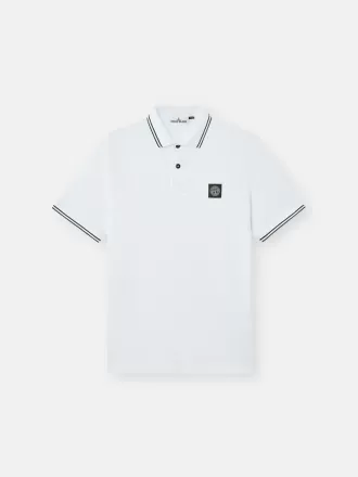 Slim fit kortärmad polotröja med randiga detaljer