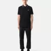 Slim fit kortärmad polotröja med randiga detaljer