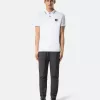 Slim fit kortärmad polotröja med randiga detaljer