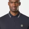 Slim fit kortärmad polotröja med randiga detaljer