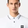 Slim fit kortärmad polotröja med randiga detaljer