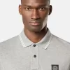 Slim fit kortärmad polotröja med randiga detaljer