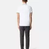 Slim fit kortärmad polotröja med randiga detaljer