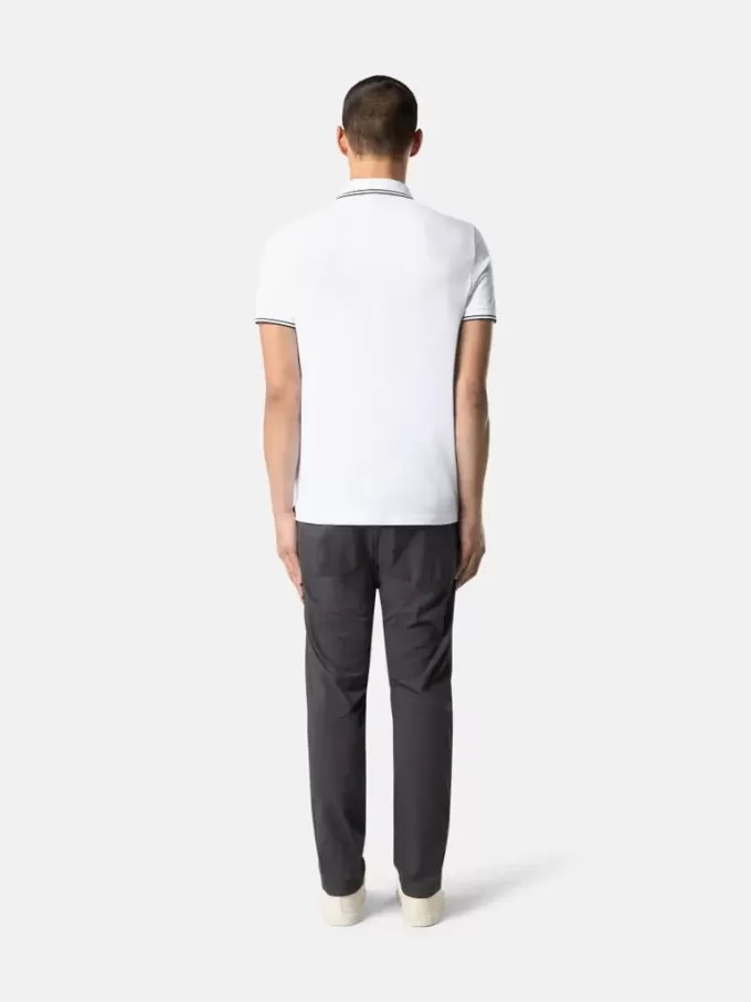 Slim fit kortärmad polotröja med randiga detaljer