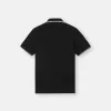 Slim fit kortärmad polotröja med randiga detaljer