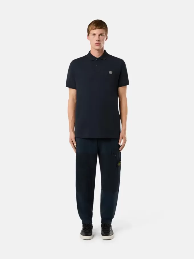 Slim fit-polotröja med korta ärmar och Compass-märke