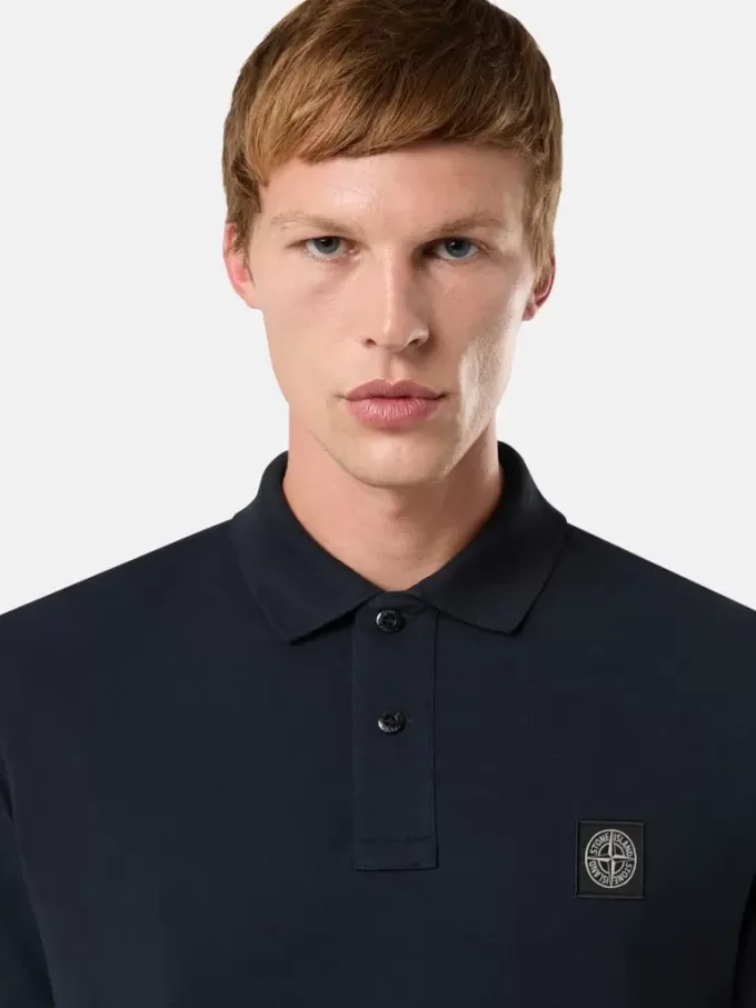 Slim fit-polotröja med korta ärmar och Compass-märke