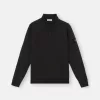 Sweatshirt med halv dragkedja och påsydda fickor